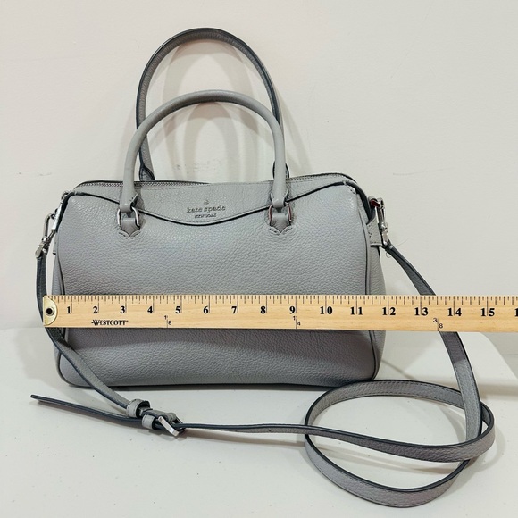 Kate Spade Mimi Satchel Shoulder Bag Nimbus Gray Pebbled Leather - Picture 2 of 15